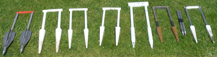 Selection of hoops used in the tests