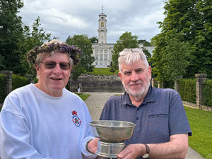 Andy Dibben receives the Sage Bowl from Richard White