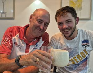 Picture: Samir Patel - Mark Avery and Jack Good celebrating England's victory over USA